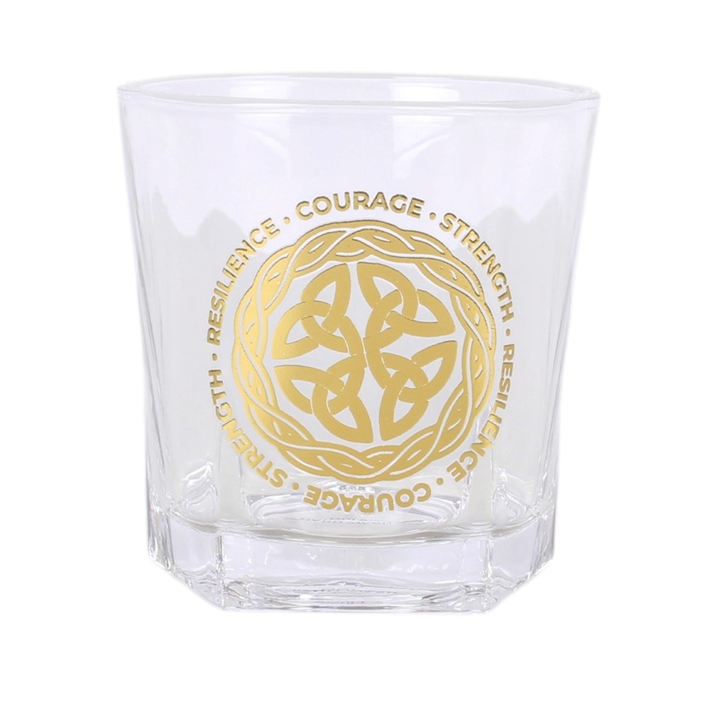 Something Different - Celtic Shield Knot Lowball Glass with Coaster Verrerie - Multicolore